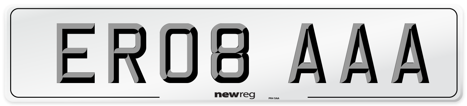 ER08 AAA Number Plate from New Reg